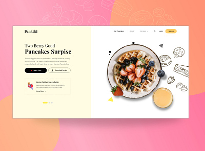 Pancake - Food UI concept design desktop food landing page pancake ui