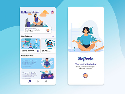 (Design Review) Yoga/Wellness Mobile Landing Page app blue concept course courses dashboard design feedback illustration landing mobile page people review ui ux wellnes yoga
