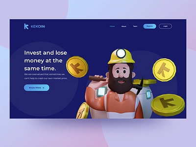 Day 8: Kektocurrency (not a scam) 3dart 3dartwork blender blender3d blue concept crypto dashboard design exploration inspiration landingpage trends ui uiux webdesign