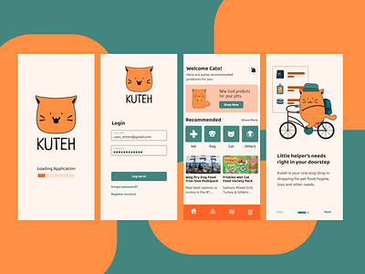 Pet food Delivery App, Login, Onboarding and Dashboard