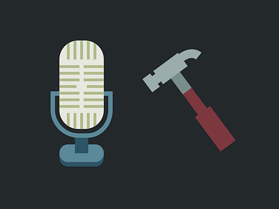 Hammer and Mic flat hammer illustration microphone tuts