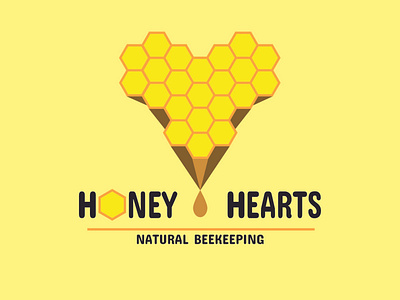 Honey Hearts Apiary V2 branding logo vector