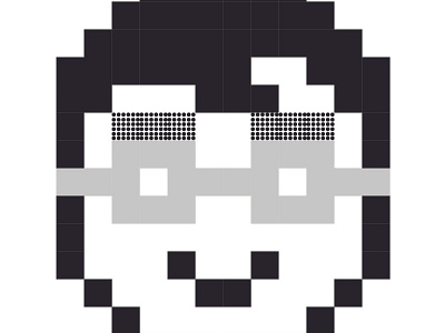 Pixel Portrait design icon illustration logo