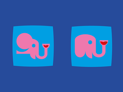 Pink Elephant design flat icon illustration logo vector