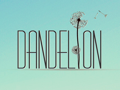 Dandelion dandelion flower logo seed typo