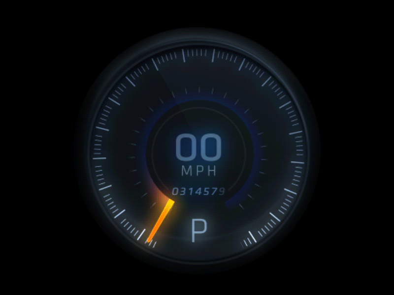 Speed — Dial 88 mph cadillac car dash interface purple