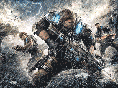Gears Ink ae after effects distortion gears of war gow particles rain