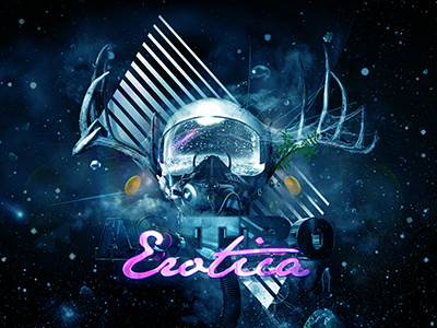 Astro Erotica (WP DL) 3d antlers awesomesauce free helmet photoshop space space helmet stars wallpaper