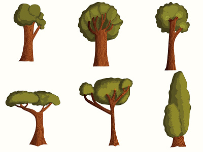 many trees of jungle vector