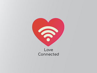 Love Connected | Valentine's Special art artwork connected design dribbble dribbleweeklywarmup gradient greynade heart illustration illustrator loco logo design love love connected popular valentine valentines valentines day wifi