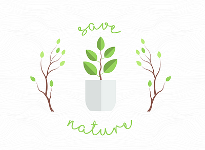 SAVE NATURE artwork branches climate earth gogreen green greynade illustration leafs life nature planet plant plants save tree wasabi