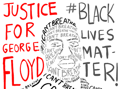 In memory of George Floyd blacklivesmatter illustration justiceforgeorgefloyd procreate typography