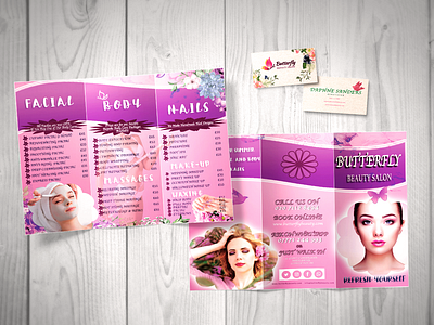 Beauty Salon Brochure and Business Card Design