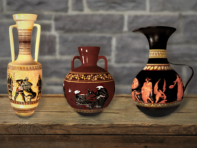 3D Pot Designs 3d art 3d design ancient greek grapgic design
