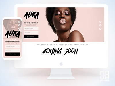 Beauty Company - Web & Mobile Design aura beauty branding mobile ux natural new pink responsive the aura collection web design