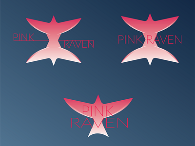 Pink Raven illustration logo vector