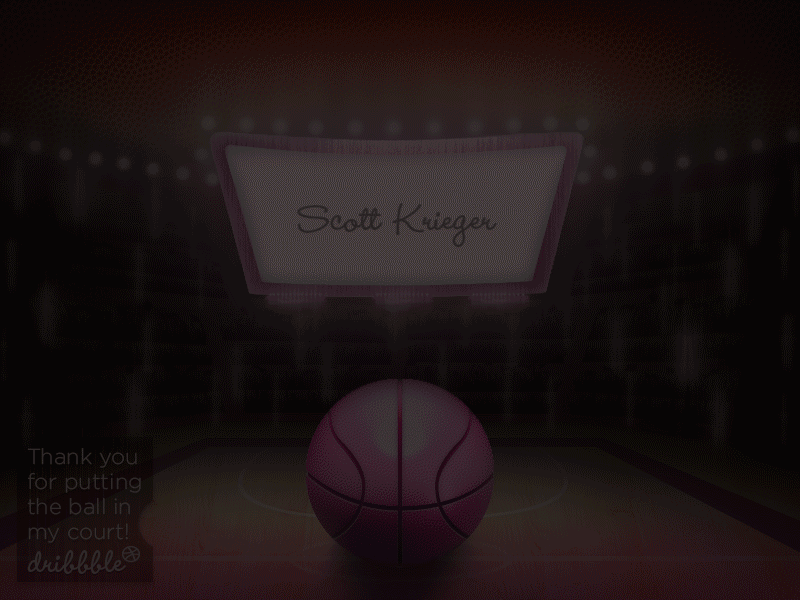 Thank you Scott Krieger! animated (gif) animated debut dribbble dribbble invite dribbbleinvite first shot gif stadium thankyou