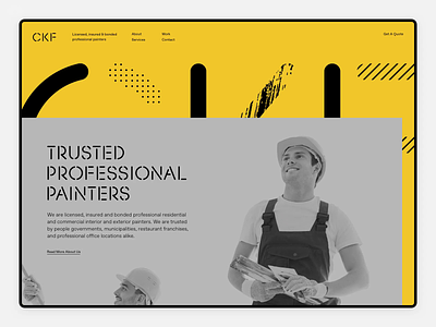Professional Painter Website animation ckf painting custom type homepage paint video webdesign website yellow