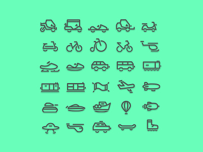 30 Transportation Linecon Set icon icon set line noun project transportation vehicle