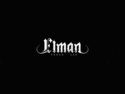 Elman Tools Logo black letter branding hand lettering logo metal stark tools