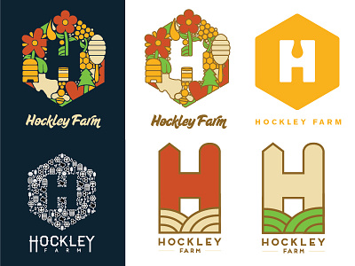 Hockley Farm Branding bee branding farm honey identity logo wild flower