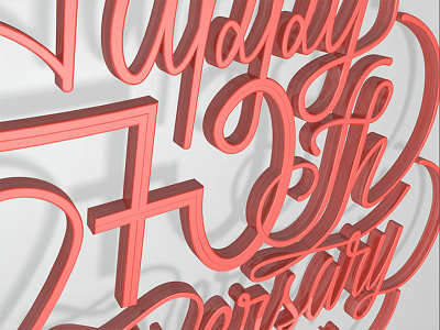 One more render 3d cinema4d hand lettering script type typography