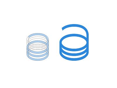 Database + A + Stacking Mark a branding data database geometry hand drawn identity information logo mark servers technology