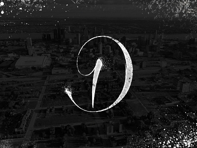 D for Detroit brush city d detroit distorted distressed grunge hand drawn letter lettering typography
