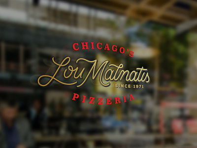 Pizzeria Branded Window Sign branding chicago distressed food hand drawn illustration italian lettering logo pie pizza window