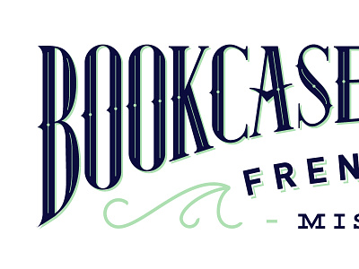 Bookstore Logo book bookcase bookstore branding flourish french lettering logo missouri serif