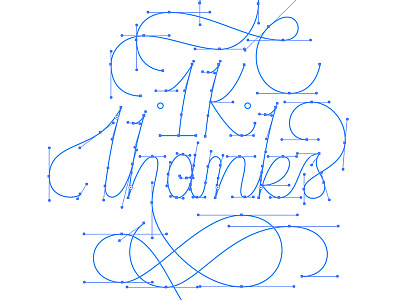 Thanks WIP 1000 1k bezier followers hand drawn handles lettering process thanks