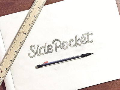 SidePocket branding drawn hand lettering lettering logo paper pencil sketch startup