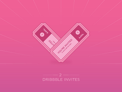 Dribbble Invite Tickets all a board dribbbble fun invite invites pink play ticket