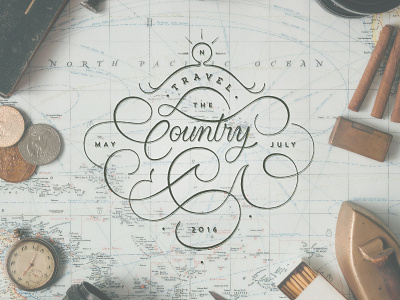Travel hand lettering branding country curve hand illustrator lettering logo map script travel vector