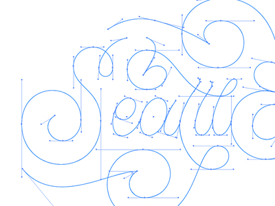 Seattle Bezier Study bezier hand drawn handles illustrator lettering roadtrip script travel type vector