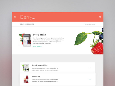 Tea Search Modal css design fruit html js modal popup search tea webdesign website