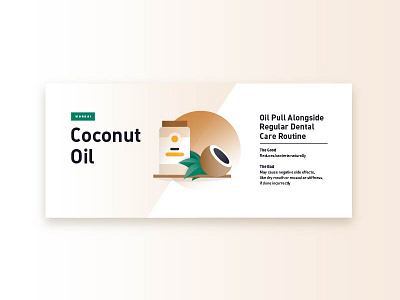 Coconut Oil Infographic Illo coconut coconut oil gradient illustration infographic leaves