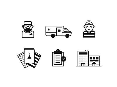 Children's Hospital Icons ai ambulance doctor hospital icon icon set icons illustrator line lineicon set website