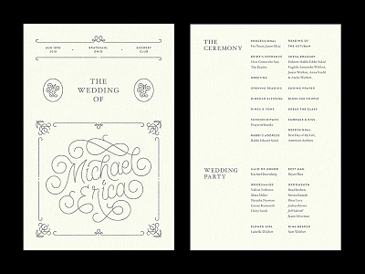 Wedding Program hand lettering lettering print program typography wedding