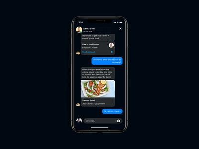 Aaptiv Trainer Chat aaptiv app chat design design systems fitness ios mockup product design trainer trainer chat ui user experience user interface ux visual design