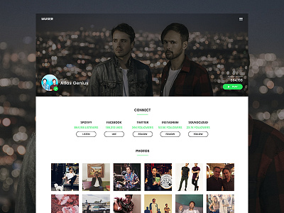 Muser graphic design layout music spotify ui user experience user interface ux ux design web design