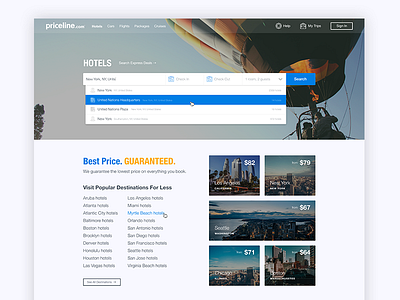 Priceline.com Homepage Redesign