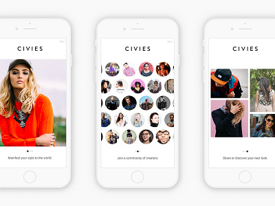 Civies On-boarding app civies concept design iphone log in mockup onboarding sign in splash ux xd