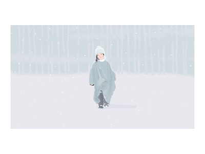 The little girl in the snow
