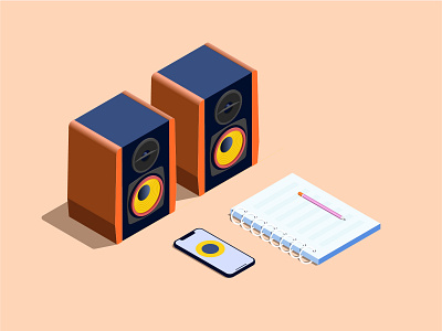 Loudspeaker box / Music illustration