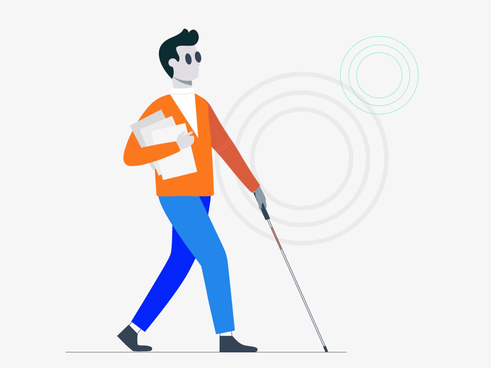 Walkcycle aftereffects animaiton animated blind boy cane character character animation character design characters motion design vector walk walkcycle walking walking cycle