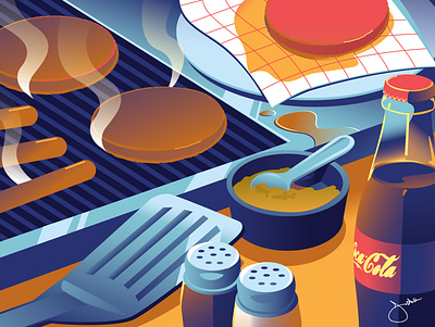 June editorial food and drink illustration still life summer vector