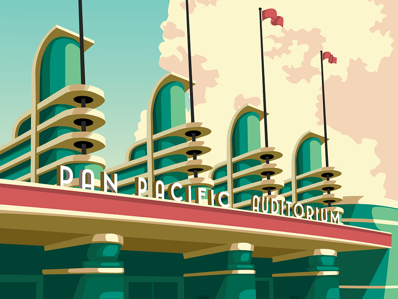 Pan Pacific Auditorium Poster Design by Posternaut on Dribbble