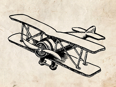 Biplane Spot Illustration for Brick Store Pub Rebrand