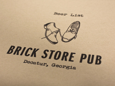Brick Store Pub Beer List atlanta austin brand illustration ink line work menu pub rebrand
